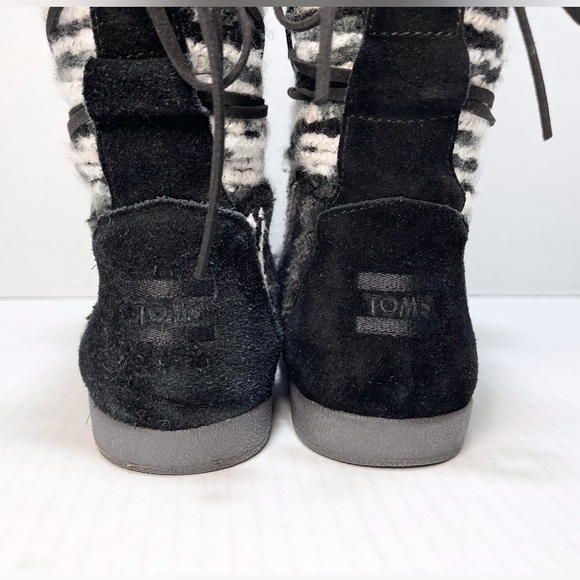 TOMS Women’s Nepal Suede Yarn Textured Faux Fur Lined Boots Size 8.5 - Picture 4 of 16
